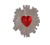 KLDGQ 16/20/23cm Golden Silk Love Large Size Sequins Embroidery Patches For Clothing Iron On Applique Patches Embroidery Patches For Cloth