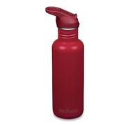 KLEAN KANTEEN Botella clásica de 800 ml de acero inoxidable, Garnet, ligera, con tapa deportiva, a prueba de fugas, sin BPA, botella de agua para deportes, escuela, exterior