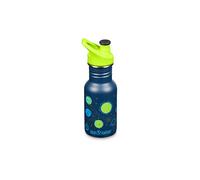 KLEAN KANTEEN Botella de agua clásica de pared simple para niños, 12 oz (355 ml) con tapón deportivo azul