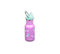 KLEAN KANTEEN Botella de agua clásica de pared simple para niños de 12 oz (355 ml) con tapa Sippy lila