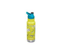 KLEAN KANTEEN Botella de agua Classic Slim para niños de 12 oz (355 ml) con tapón deportivo amarillo
