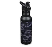 Klean Kanteen Classic Narrow 18oz (w/Sport Cap) Botella, Unisex Adulto, Camuflaje Negro, 18 oz