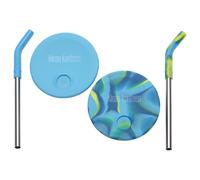 Klean Kanteen Kid's Cup Straw Lid 2-Pack Goma Spill Proof Azul/Azul Tie Dye