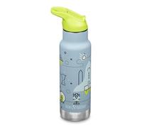 KLEAN KANTEEN Botella de agua Classic para niños de 355 ml con tapón deportivo Flip aislante azul claro