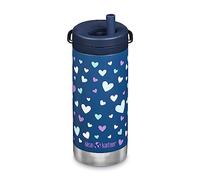 Klean Kanteen TKWide - Corazones azul marino de 12 onzas (con giro)