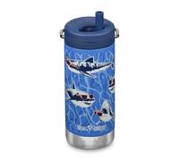 Klean Kanteen Unisex's TKWide 12 oz (con tapa Twist) color Sharks in Shades azul