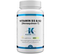 KLEAN LABS Vitamina D3 y K2 Menaquinona 7 - 60 cápsulas KLEAN LABS
