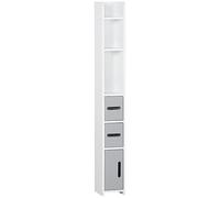 kleankin Armario Alto de Baño, 3 Puertas 15x17x120 cm Gris