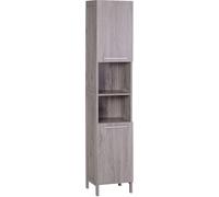 kleankin Mueble Auxiliar Armario Alto para Baño Gran Almacenamiento con Zonas Abiertas y Cerradas 30x32x172.5 cm
