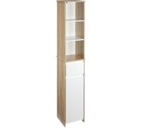 Kleankin Armario alto de baño 32.6x30x171.2 cm madera natural y blanco