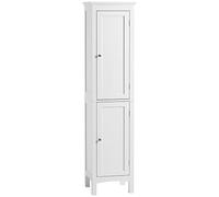 kleankin Armario Alto de baño, Armario Estrecho de baño con estantes Ajustables, Doble Puerta, Blanco