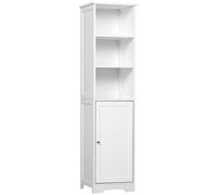 kleankin Armario Alto de Baño Armario para baño 5 Niveles Estantería Columna de Baño con 3 Estantes 1 Puerta Balda Interior Ajustable Aosom España
