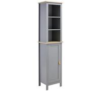 kleankin Armario Alto de Baño Moderno Columna de Baño 39x30x168 cm Gris