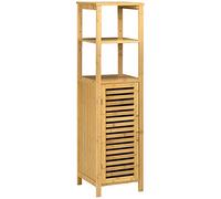 kleankin Armario Auxiliar de Baño de Bambú 32,9x29,9x120 cm Natural