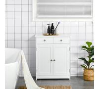 kleankin Armario Auxiliar de Baño Mueble Auxiliar de Baño con 2 Cajones y Estante Ajustable Estilo Moderno para Ducha Dormitorio 60x30x75 cm