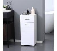 kleankin Armario Auxiliar de Baño Mueble de Baño de Suelo con Puerta Cajon y Estante Ajustable para Salon Dormitorio 35x30x77, 5 cm