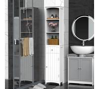 Kleankin-Armario Columna Multiusos Cuarto de Baño con Estantes, 34x24x170cm