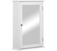 kleankin Armario con Espejo para Baño con 1 Estente de Almacenamiento 41x14x60 cm Blanco Aosom España