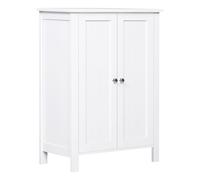 Kleankin armario de baño con 2 puertas y 2 estantes ajustables interiores mueble auxiliar de almacenaje para salón cocina antivuelco 60x30x80 cm blanco