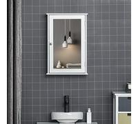kleankin Armario de Baño con Espejo Armario con Espejo para Baño con 1 Estente de Almacenamiento Mueble para Baño Estilo Moderno 41x14x60 cm Blanco