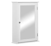 kleankin Armario de Baño con Espejo Armario con Espejo para Baño con 1 Estente de Almacenamiento Mueble para Baño Estilo Moderno 41x14x60 cm Blanco