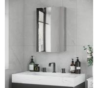 kleankin Armario de Baño con Espejo Armario de Pared 39x12x60 cm Plata | Mueble Colgante para Baño, con Puerta, 3 Estantes de Almacenamiento, para Ducha Aseo