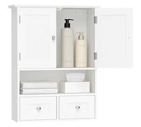 kleankin Armario de Baño de Pared Armario Colgante 50,8x17,8x66 cm Blanco