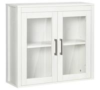 Armario De Baño Pared Melamina De Madera Kleankin 60x19,5x54cm-blanco