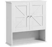kleankin Armario de Baño de Pared, Mueble, Compartimento, 2 Puertas Blanco