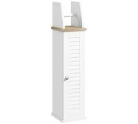 kleankin Armario de Baño Moderno Estantes Ajustables 18x20x80 cm Blanco