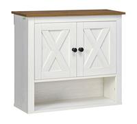 kleankin Armario de Pared para Baño Mueble de Baño Colgar con 2 Puertas y Estantes de Almacenamiento 60x19,5x52,5 cm Blanco Aosom España