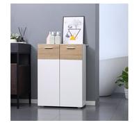 kleankin Armario de Suelo Baño con 2 Puertas y Estantes Interiores Ajustables Mueble Auxiliar de Madera Multiusos 60x30x85cm Blanco Aosom España