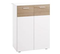 kleankin Armario de Suelo para Baño con 2 Puertas y Estantes Interiores Ajustables Mueble Auxiliar de Madera Multiusos para Salón Cocina Comedor 60x30x85 cm Blanco