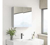kleankin Armario Espejo de baño 60An x 15Pr x 60Al cm Alto Brillo Blanco