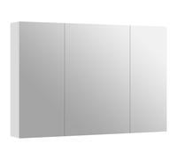 kleankin Armario Mueble de Baño con 3 Puertas de Espejo y Estantes Ajustables en Madera 90x13.5x60 cm, Blanco