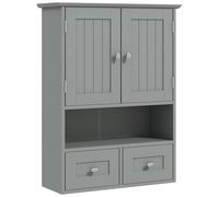 kleankin Armario mural de baño, armario de lavabo, con puertas, estantería, 2 cajones, 50,8l x 17,8P x 66H cm, gris