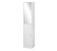 kleankin Armario para Baño Alto Mueble Columna de Baño con Espejo 2 Puertas y Estantes Interiores para Cocina Salón 32x28x162 cm Blanco Aosom España