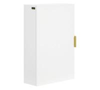 kleankin Armario para Baño de Pared Moderno Mueble para Baño Suspendido con 1 Asa de Acero y Estantes Ajustables para Cocina 40x15x60 cm Blanco