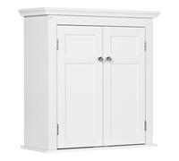 kleankin Armario para Baño de Pared Mueble de Baño Colgar con Estantes Ajustables y Puertas con Cierre Magnético Armario de Pared para Cocina Comedor 58x24x60 cm Blanco