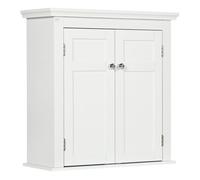 kleankin Armario para Baño de Pared Mueble de Baño Colgar con Estantes Ajustables y Puertas con Cierre Magnético Armario de Pared para Cocina Comedor 58x24x60 cm Blanco