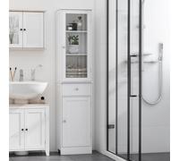 kleankin Armario para Baño Mueble Auxiliar de Baño de Estilo Moderno con Estantes Ajustables y 1 Cajon 40x27x171, 5 cm