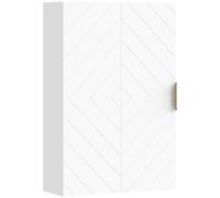 Kleankin Armario para baño Suspendido con 1 Asa de Acero y Estantes Ajustables Estilo Moderno 40x15x60 cm Blanco Aosom España