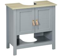 kleankin Armario para Debajo de Lavabo con 2 Puertas 60x30x60 cm Gris