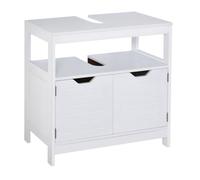 kleankin Armario para Debajo de Lavabo con Estante 60x30x60 cm Blanco