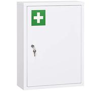 kleankin Botiquín de Pared de Acero 3 Niveles 40x15x53,5 cm Blanco