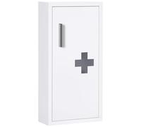 kleankin Botiquín de Medicinas de Pared de 3 Niveles de Acero con Puerta Magnética 30x12x60cm Blanco para Cocina Baño Aosom España