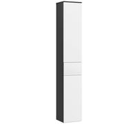 Kleankin Columna de Baño con 2 Armarios y Cajón, Armario de Baño Alto y Espacioso con 2 Puertas, Estantes de Madera Ajustables, 30x28x180 cm, Negro