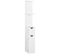 kleankin Columna de Baño con Puertas 15,2x29,8x118 cm Blanco