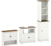 Kleankin Conjunto de baño 39.5x30x160 cm blanco, marrón