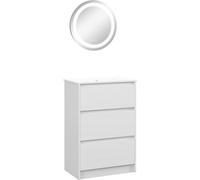 Kleankin Conjunto de baño 61x37x88 cm blanco brillante